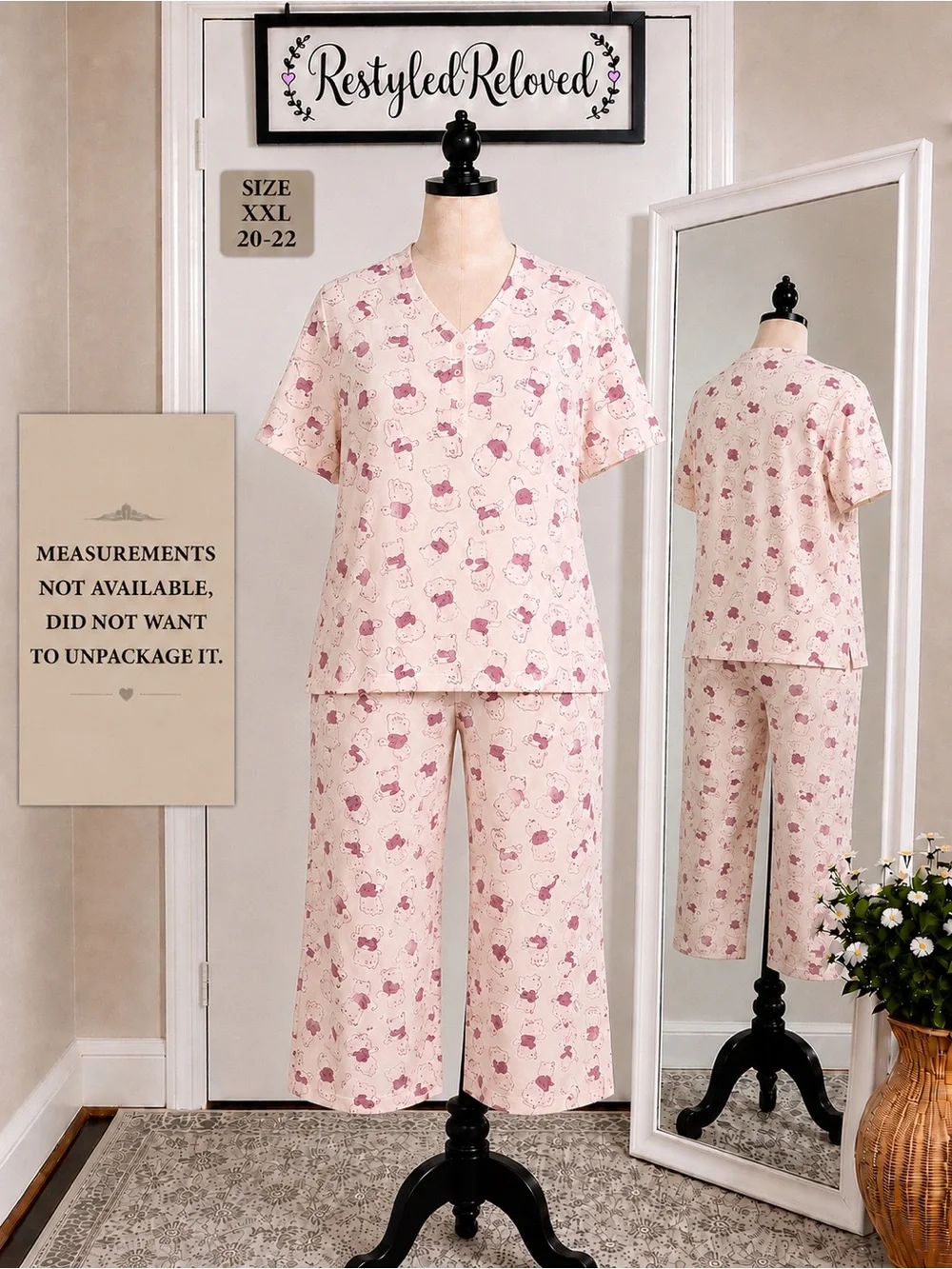 Disney Winnie the Pooh 2PC Pajama Set Pink XXL 20–22 NWT 🐻🍯